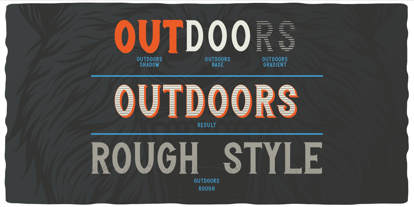 Outdoors Rough Font preview